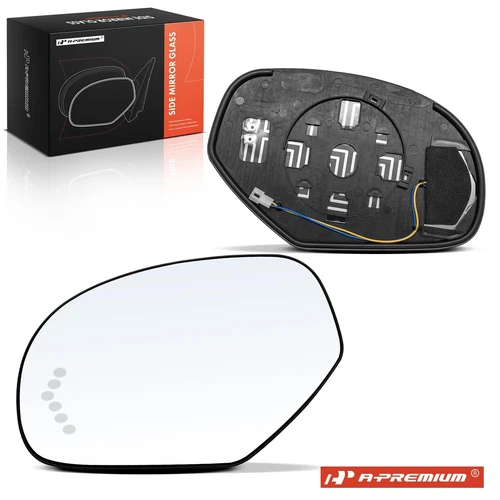 A-Premium Driver Power Mirror Glass w/ Heated Turn Signal for Chevy Silverado