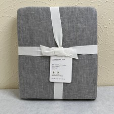 Pottery Barn Belgian Flax Linen Curtain 50x96 Cotton Lining Flagstone