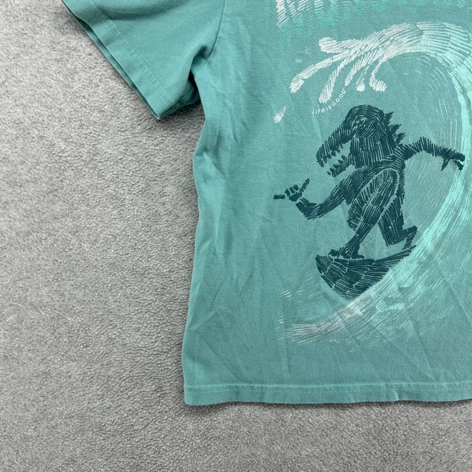 Camiseta Life Is Good Niños M 7-8 Verde Monster Wave Manga Corta Trituradora Foto 2 de 4
