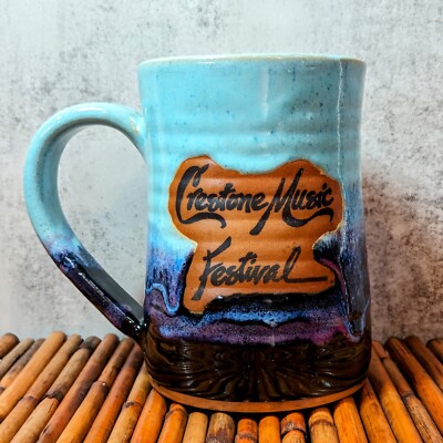Always Azul Pottery Colorado Tankard Coffee Mug ''Creston Music Festival'' Large!