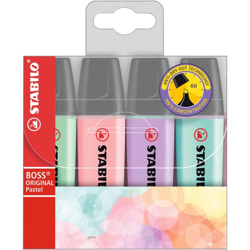 STABILO ORIGINAL PASTEL SHADE HIGHLIGHTER PENS - 4 OR 6 PACK - ASSORTED COLOURS - Picture 2 of 14