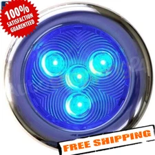 T-H Marine LED-51828-DP 3" Dia - 4 Blue LEDs Stainless LED Puck Lights