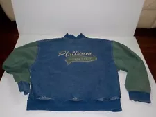 Vintage Platinum Technology Denim Bomber Jacket Size Large International Design