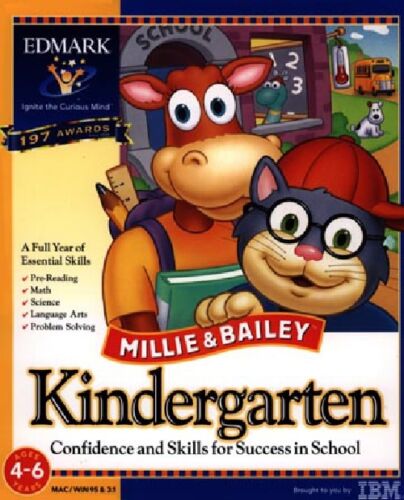 Millie and Bailey Kindergarten Pc Mac Sealed/New Cd Rom In Paper Sleeve XP - Afbeelding 1 van 2