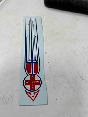 Schwinn Blue & White Gothic Style Bicycle Seat Tube Decal Jaguar Corvette