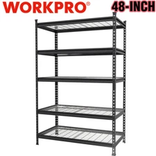 WORKPRO 48" Heavy Duty Adjustable 5-Tier Metal Shelving Unit Storage Rack Shelve