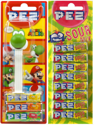 PEZ Super Mario YOSHI Süßigkeitenspender + eine Packung 8x Bonbons Konvolut Geschmack auswählen