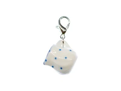 Milchkännchen Charm Anhänger Bettelarmband Miniblings Charms Kaffee Punkte blau - Bild 1 von 4