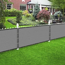 Houssity 8 FT  Grey Privacy Screen  for Chain Link Fence Carport Garden Farm