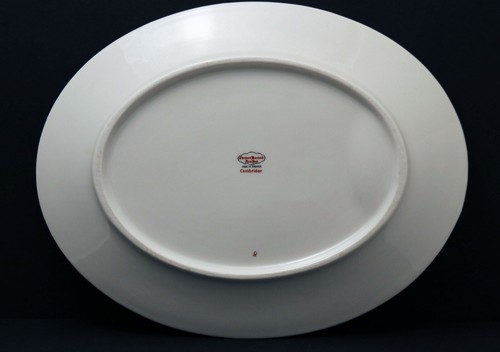 Plato para servir ovalado verde Theodore Haviland Cambridge de 14 Borde dorado - Imagen 3 de 3