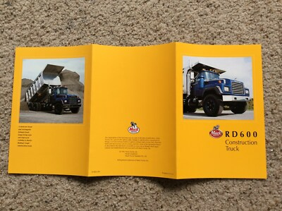 #ad 1991 Mack trucks model RD 600 Construction truck original sales handout. $9.95