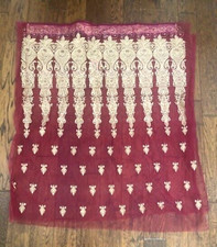 New Bridal Wedding Banarasi Silk Saree Sari Maroon Gold Thread Fabric MSRP 6799