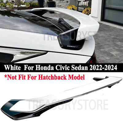 FOR HONDA CIVIC SEDAN 2022-2023 2024 2 TONE WHITE BLACK HP STYLE REAR TRUNK WING