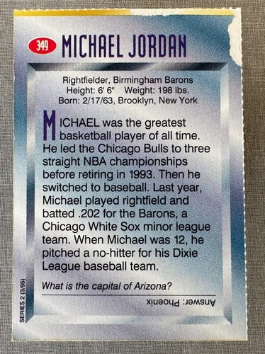 1995 Sports Illustrated For Kids Michael Jordan #349 - See Images - Picture 2 of 2