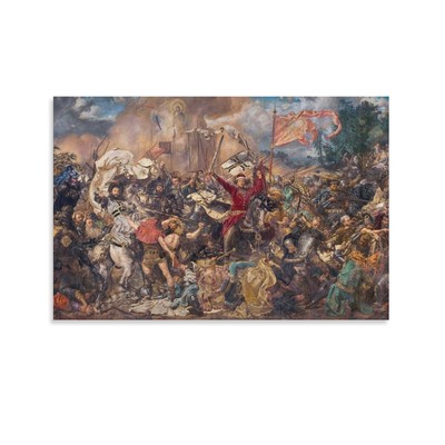 jan matejko, bitwa pod grunwaldem Canvas Wall Art Poster Picture Print
