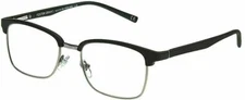 Foster Grant ALDEN Square Club Style Reading Glasses Black Gun Metal