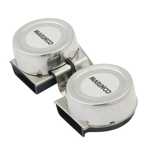 10001 AFI Stainless Steel Mini Twin Electric Boat Horn 109 dB at 1 Meter - Bild 1 von 1