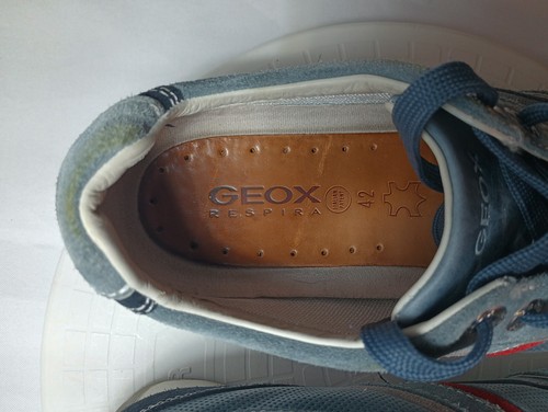 Scarpe da tennis Geox Respira casual comode blu grigio pelle uomo taglia 42 US 8,5๐ - Foto 18 di 18