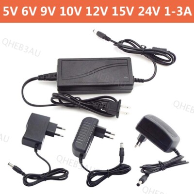 DC 5V 6V 9V 10V 12V 15V 24V 1A 2A 3A Power Supply Adapter AC Charger 10H