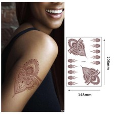 New Lace transfer Brown Red henna Hand Arm Tattoo Henna Stickers Art Temporary