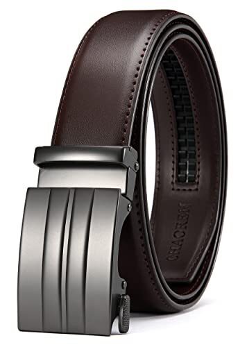 Men's Dark Brown Ratchet Belt - Adjustable 32 to 38 Inch Waist - Endeavor Style