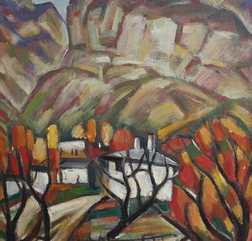 Prof. Stoyan Domuschiev (1935-2021) Oil painting country landscape signed - Picture 7 of 11