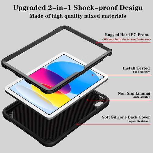 Stoßfest für iPad 7 8 9 10.2 Air 4 5 10.9 Pro 11 Ständer robuste Schutzhülle - Bild 27 von 59
