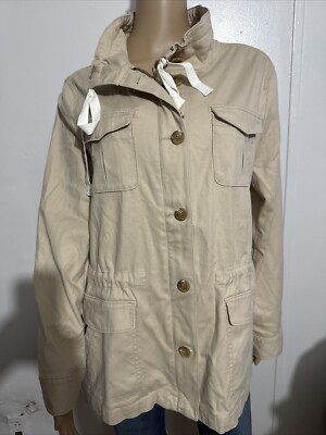 TALBOT'S TWILL FIELD JACKET LARGE BUTTON FRONT  Women's NWOT!