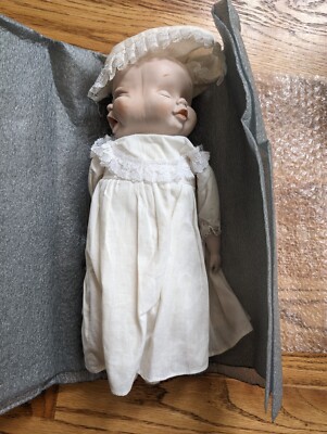 Vintage Faced Doll Porcelain w Cloth Body Faces Porcelain Hands Feet 