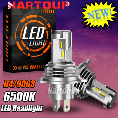 Nartoup H4 9003 LED Headlight Bulb Hi Low Beam Conversion Kit 6500K White Canbus