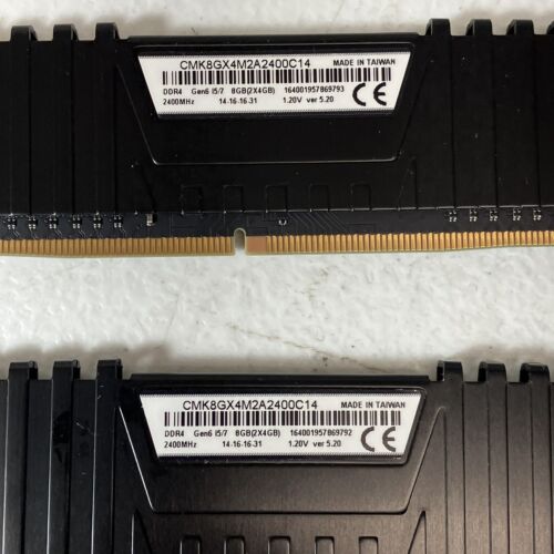 CORSAIR VENGEANCE LPX 8GB (2X4GB) DDR4-2400MHz PC4-19200 1.2V CMK8GX4M2A2400C14 - Picture 2 of 3