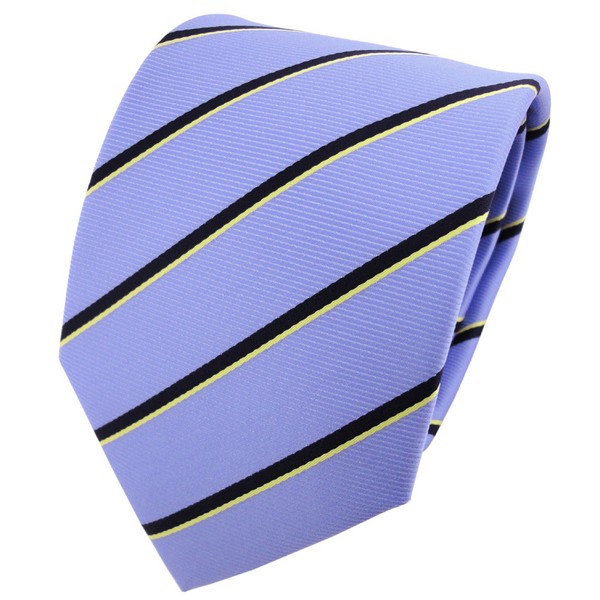 Tigertie Designer Krawatte Hellblau Schwarzblau Gold Gestreift - Binder Tie-image