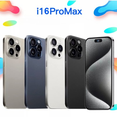 Black Unlocked i16 Pro Max 5G Smartphone 8GB+256GB Dual Sim Android Phone WiFi