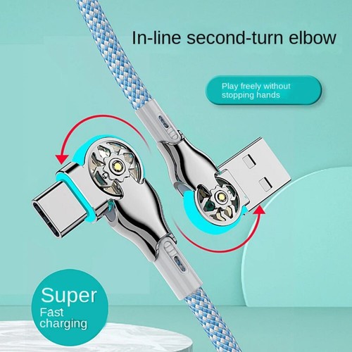 1PC Double bending rotary fast charging Type-C Universal Android Charging Cable - 第 6/9 張圖片
