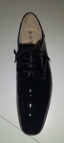 DESIGNER ROMEO KALBSLEDER HERREN LACKSCHUH GR 48 SCHWARZ LACK