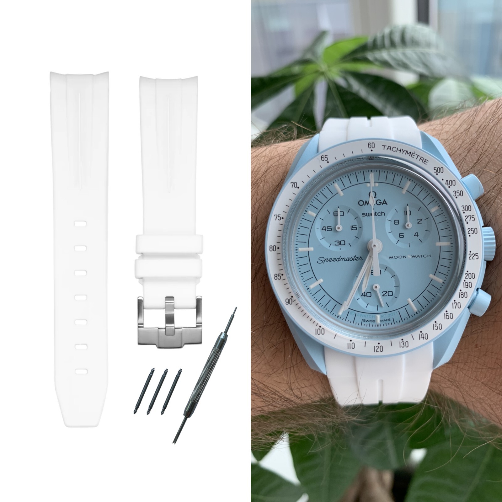 Bracelet silicone pour MoonSwatch finition premium compatible Speedmaster - 2