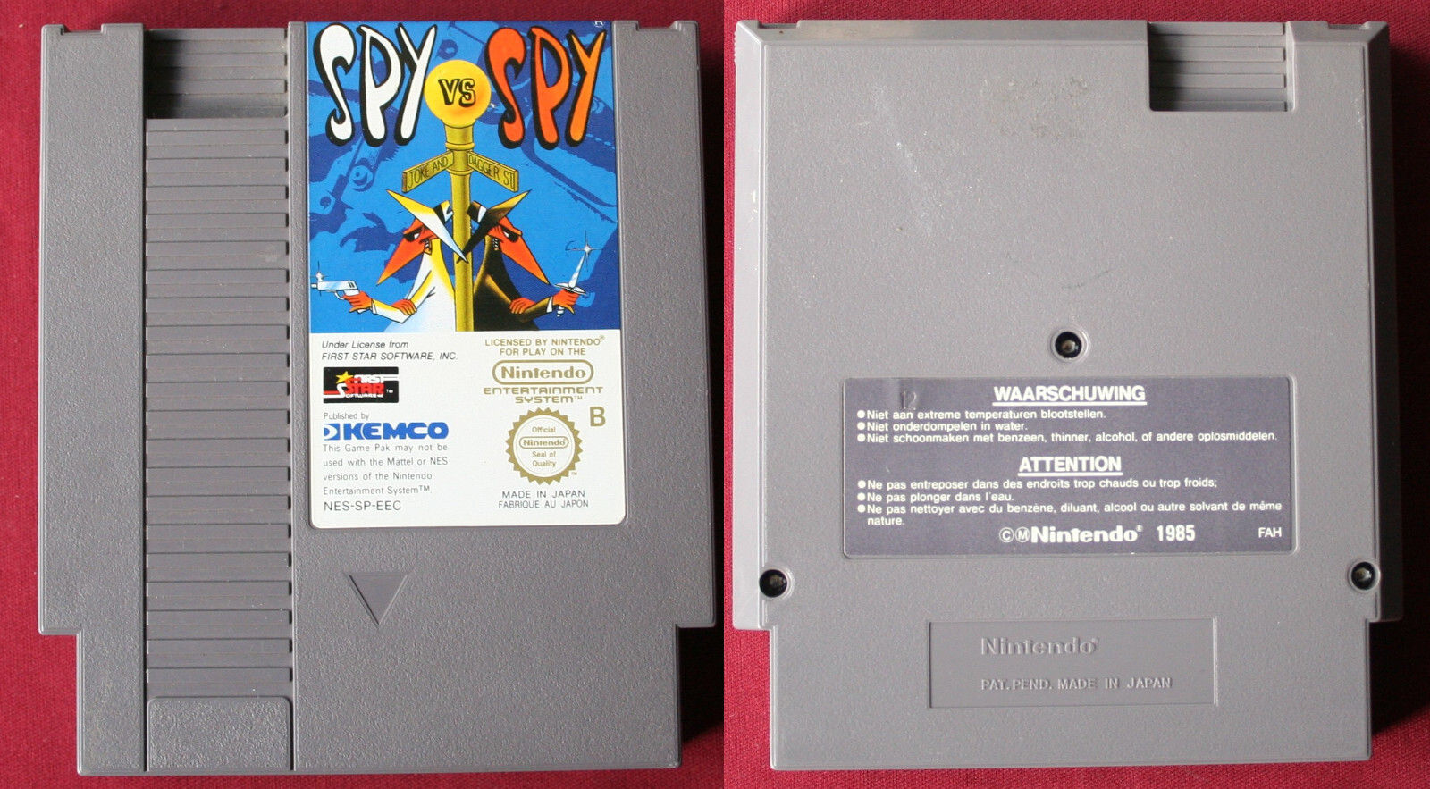 Nintendo NES jeu SPY vs SPY, en loose version Française