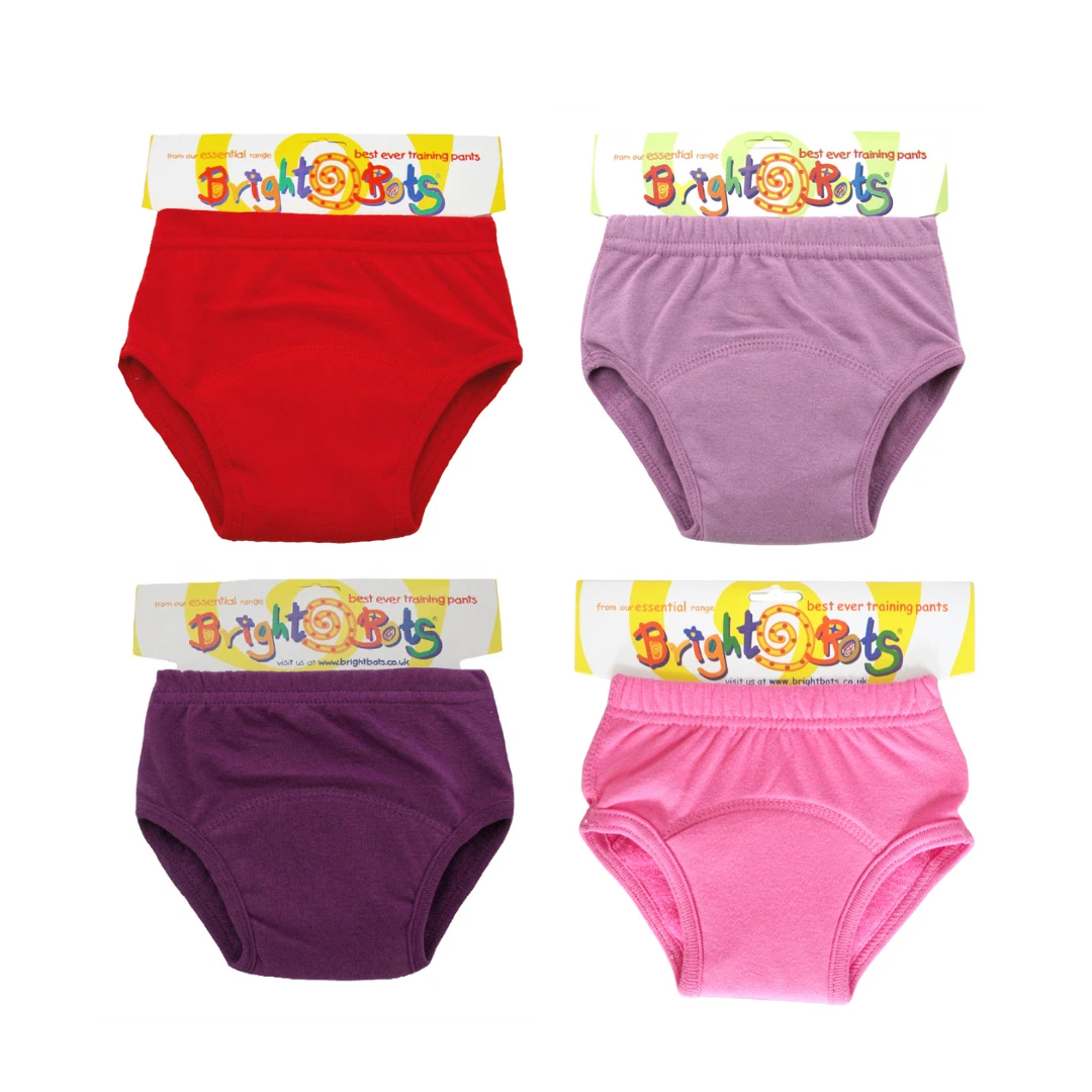 Bright Bots 4PK Washable Potty Training Pants Re-usable Pink Mix Small 12mths