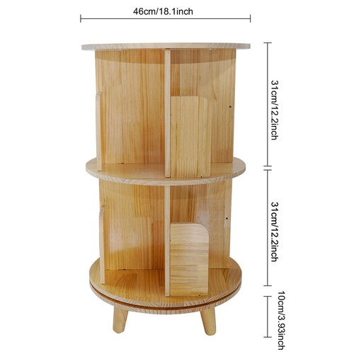 1/2/3/4-layer 360° Rotating Bookshelf Bookcase Freestanding Display Rack Stand - Picture 24 of 54