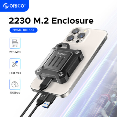 ORICO Metal M.2 NVMe 2230 SSD Enclosure USB C Type-C 10Gbps Phone 15 Pro/Pro Max