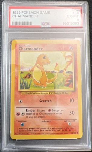 1999 POKEMON BASE SET UNLIMITED #46 CHARMANDER PSA 6