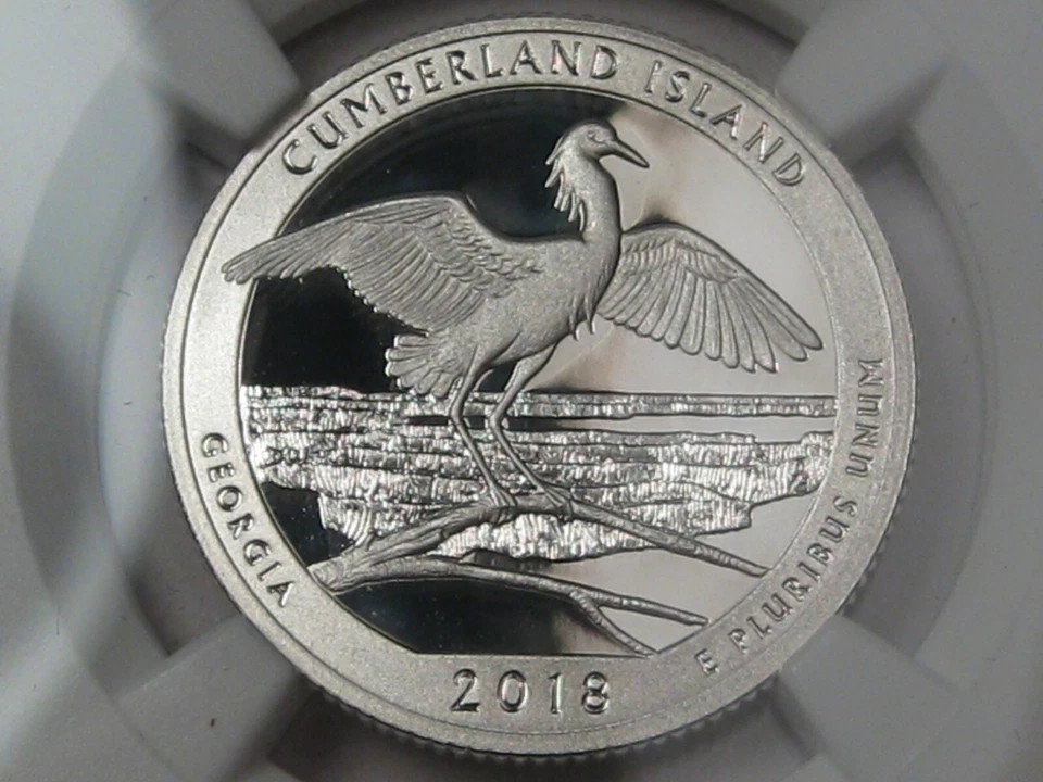 2018-s Proof Silver Quarter Cumberland Island. NGC PF70 U-CAM. Sign: Mike Castle - Image 2 of 4