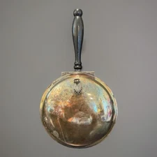 VTG Silver Plate Silent Butler Crumb Catcher Black Wood Handle Tarnish