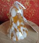 ZORZA Polish Art Gold White Murano Inspired Christmas Decor 5" Glass Bell NWT — photo 3