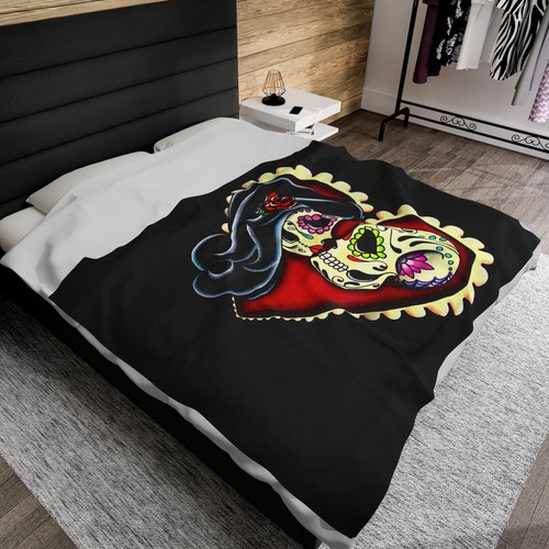 Dia De Los Muertos Calavera de Azúcar Día de los Muertos Halloween Regalo Pana Manta - Imagen 5 de 13