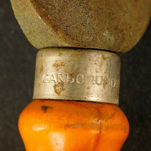 Vintage Carborundum Holzgriff Messerschärfer Honstein 7 1/2" - Bild 4 von 6