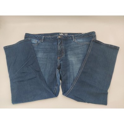 Lee Regular Fit Straight Leg Mid Rise Jeans Dark Wash Blue Womens 45 x 28