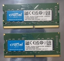 Crucial PC4-19200 PC4 2400 16GB 2X8GB DDR4 1RX8 2400MHz 260pin Laptop Memory