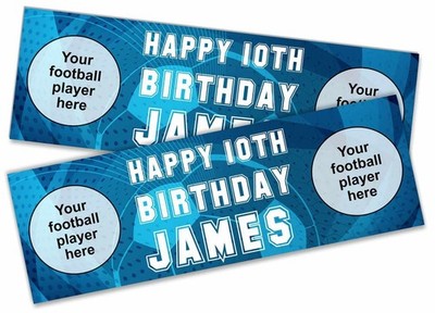 Personalised Football Birthday Banner Any Name Age Team - Custom Kids Party 14