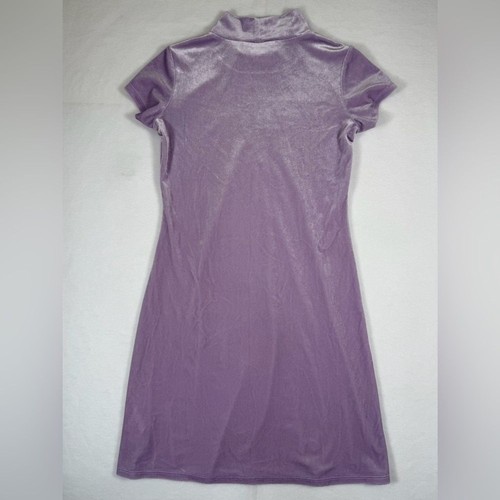 AMERICAN GIRL Soft as Snow Lavender Velour Sequin Snowflake Turtleneck Dress M - Picture 3 of 9